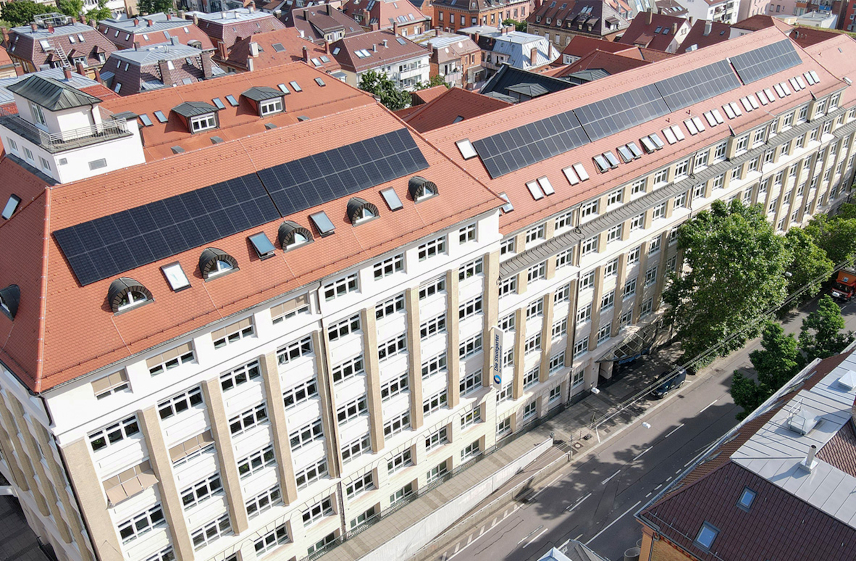 Photovoltaikanlage auf dem Stuttgarter Verwaltungsgebäude