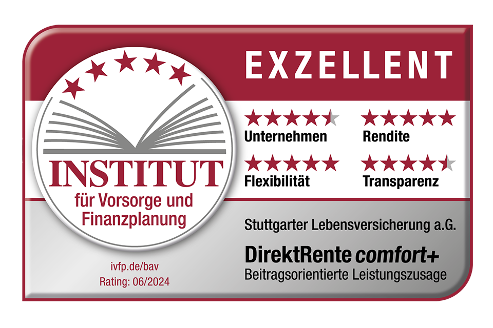IVFP-Siegel mit dem Prädikat "exzellent" für Die Stuttgarter DirektRente comfort+.